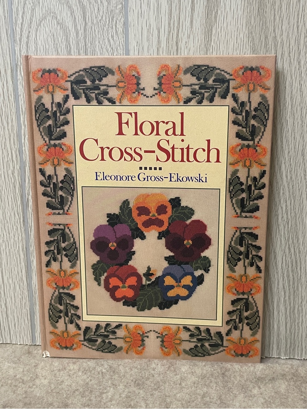Vintage 1991 “Floral Cross-Stitch” by Eleonore Gross-Ekowski Hardcover Book